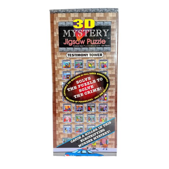 Crime Murder Mystery Game VTG 1994 3D Jigsaw Puzzle Testimony Tower Board Game - Picture 11 of 11